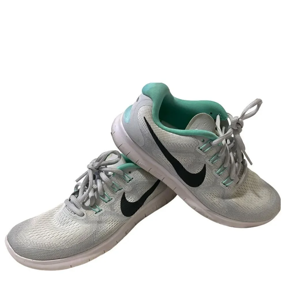 Nike free runs mint and white